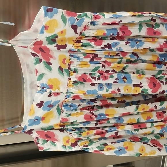 💕THE GREAT💕 The Dainty Dress ~ Midi 100% Cotton Tropical Floral Large L NWT - Picture 14 of 16